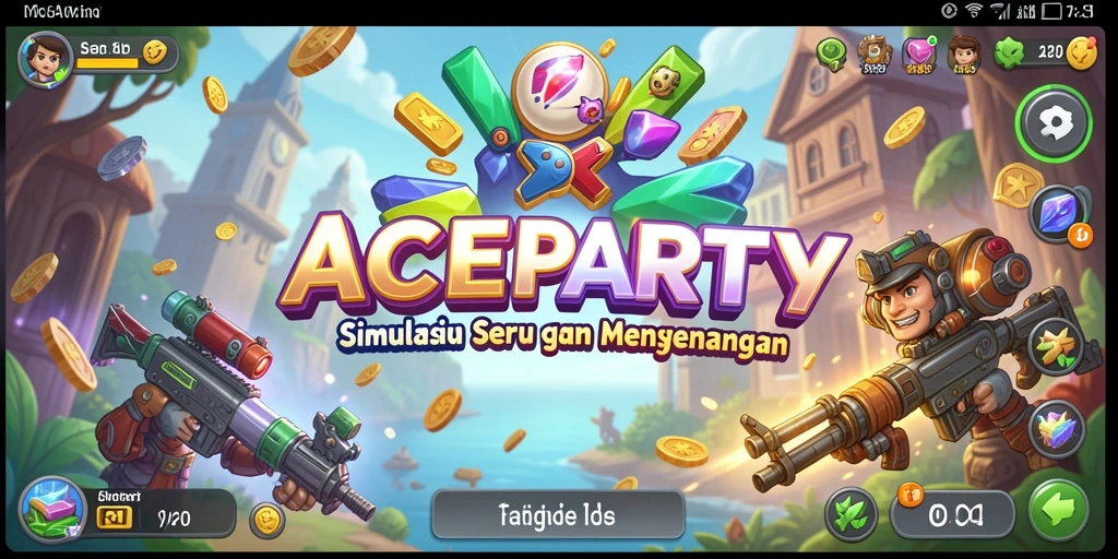 Tampilan gameplay ACEPARTY yang penuh warna dan menarik.