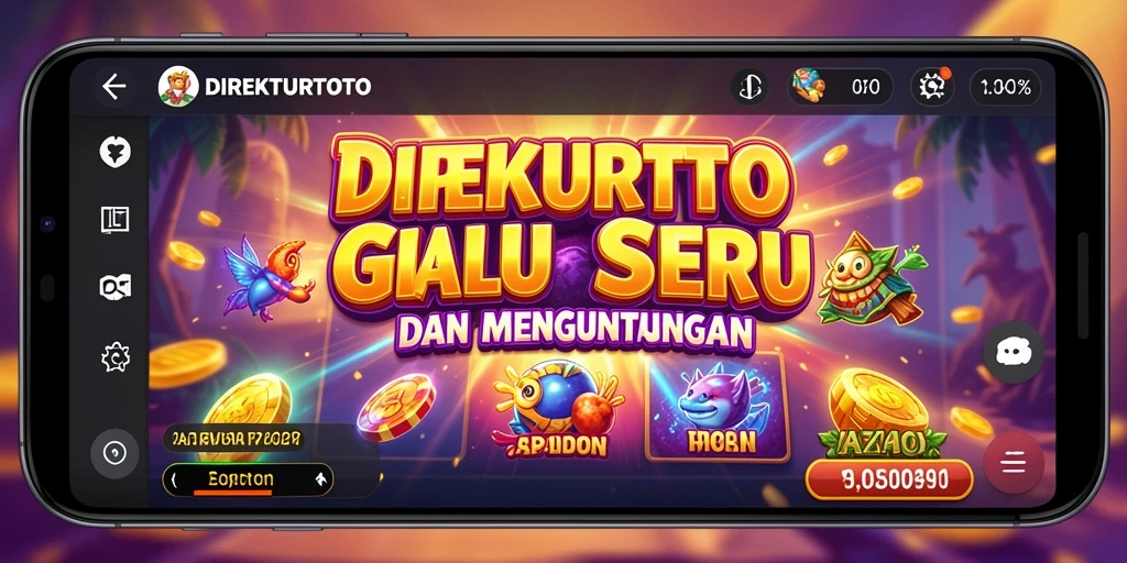 Screenshot utama DIREKTURTOTO menampilkan gameplay Slot yang mengasyikkan.