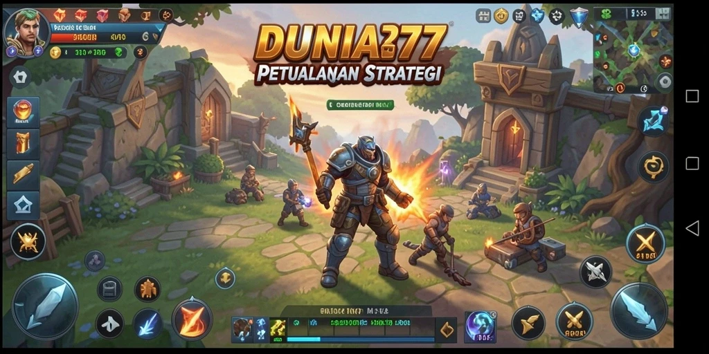 Tangkapan layar DUNIA77 yang menampilkan pertempuran strategis yang mendebarkan.