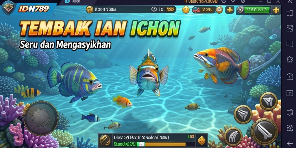 Screenshot gameplay Tembak Ikan IDN789 yang memukau.