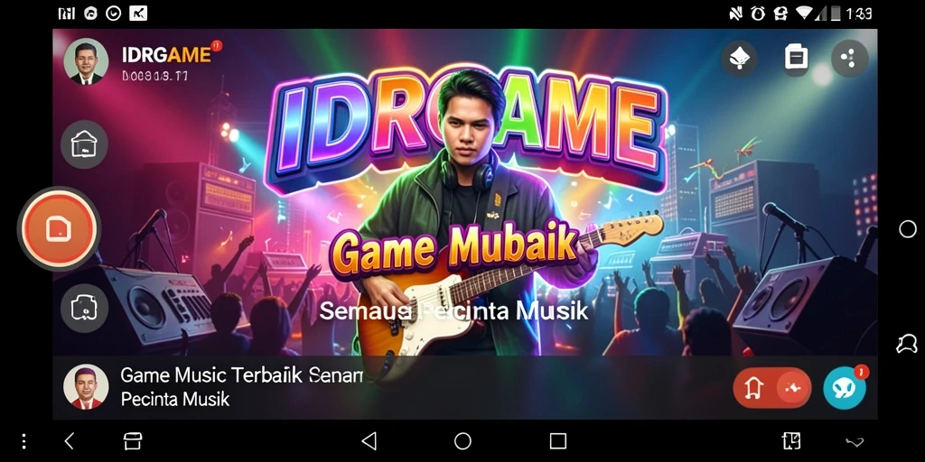 Tampilan gameplay IDRGAME dengan interaksi musik yang seru.