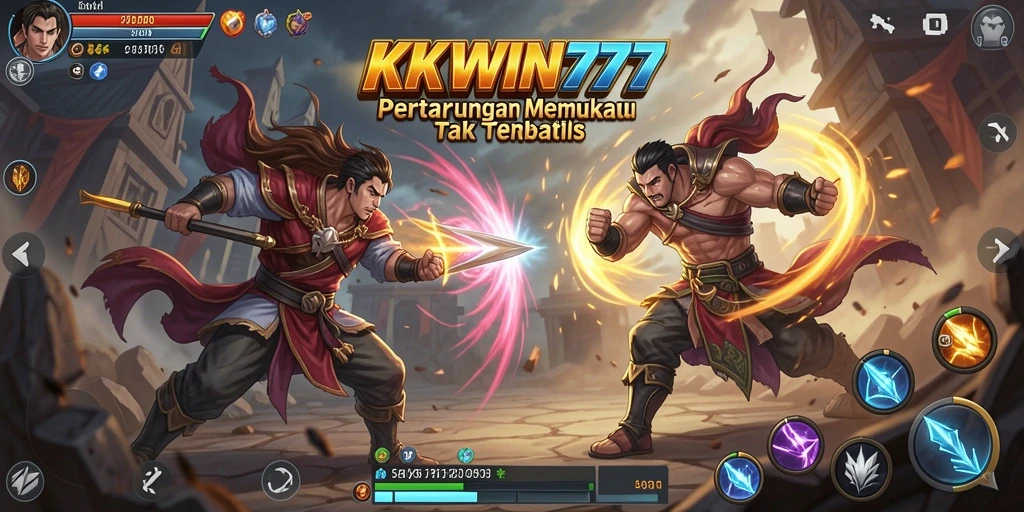 Tampilan gameplay intens dalam pertarungan seru di KKWIN777.