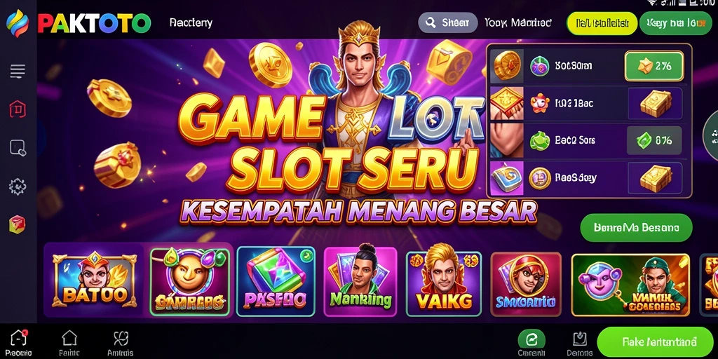 Screenshot PAKTOTO menampilkan pengalaman gameplay Slot yang seru dan interaktif.