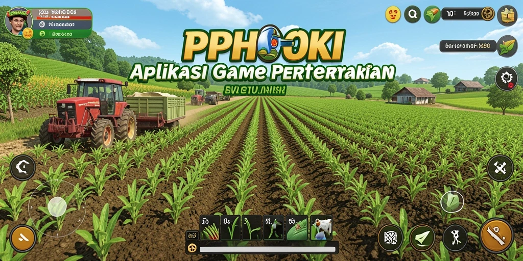 Tampilan gameplay menarik dari PPHOKI yang menampilkan kegiatan bertani.