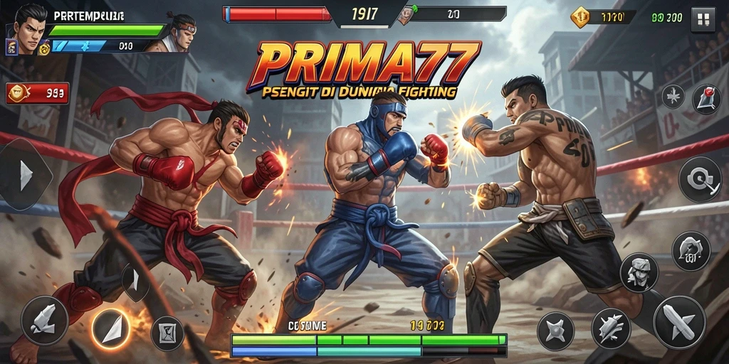 Tampilan gameplay seru dan dinamis dari PRIMA77.