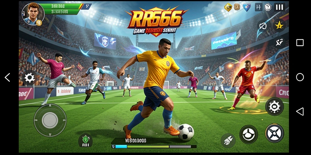 Tampilan gameplay seru dalam RR666 yang penuh aksi olahraga.