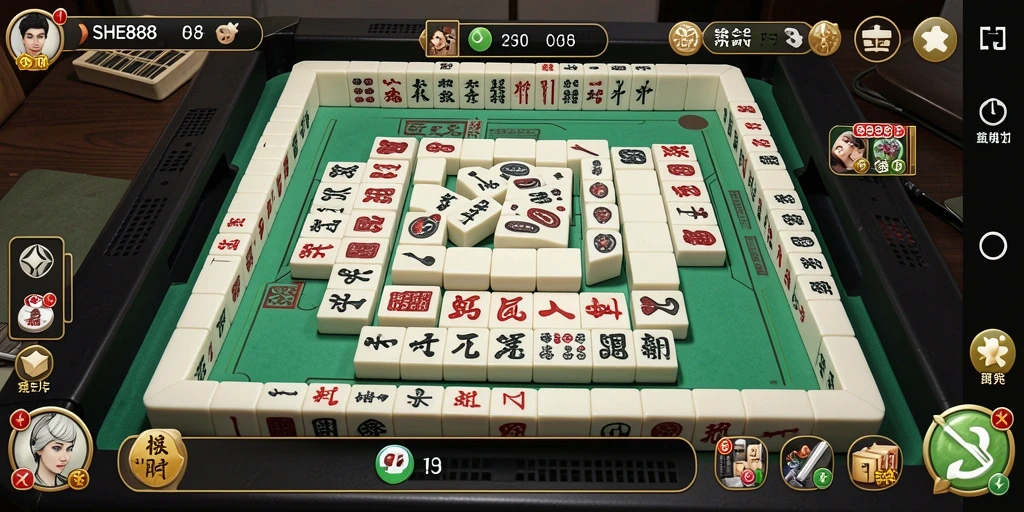 Tampilan gameplay Mahjong yang seru dan menarik di SHE888.