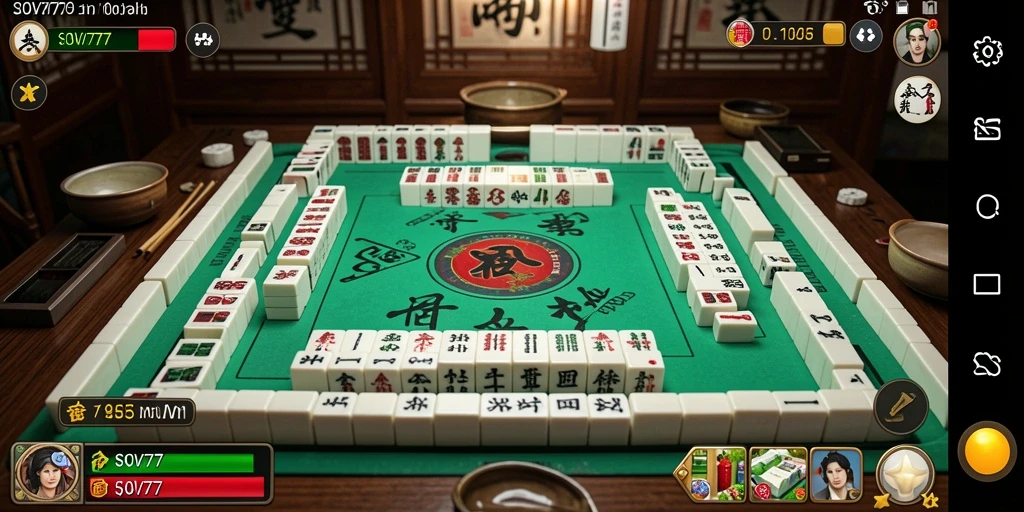 Tampilan gameplay SOV777 dengan aksi Mahjong yang mendebarkan.