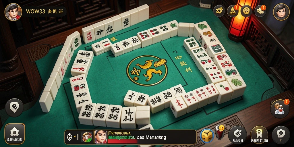 Tampilan utama gameplay Mahjong di WOW33 yang menarik.