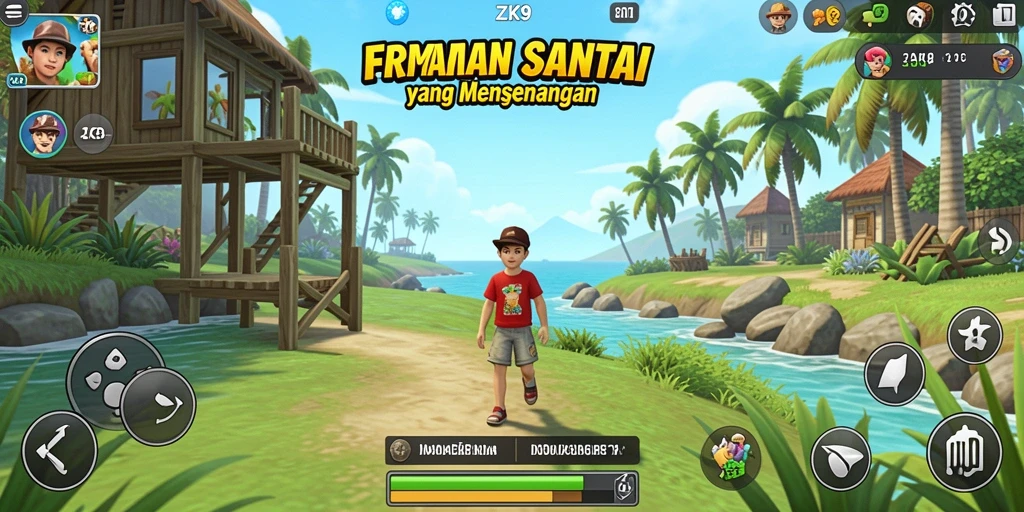 Tampilan screenshot ZK9 yang menampilkan gameplay santai dan interaktif.
